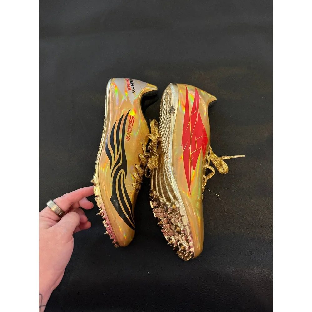 Shenya China Create Sports Track Field Spikes Gold Iridescent Mens 43 US 9.5
